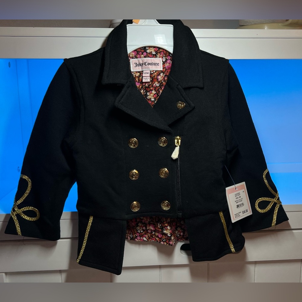 Juicy Couture Black Kids Jacket with Gold Accents